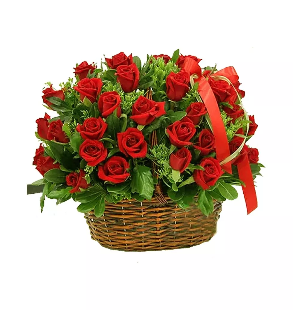 Timeless Love Rose Basket
