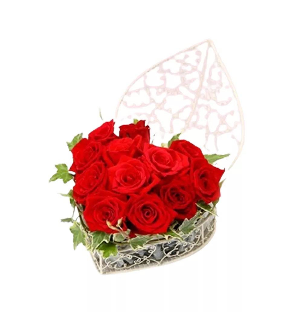 Elegant Rose and Ivy Designer Arrangement