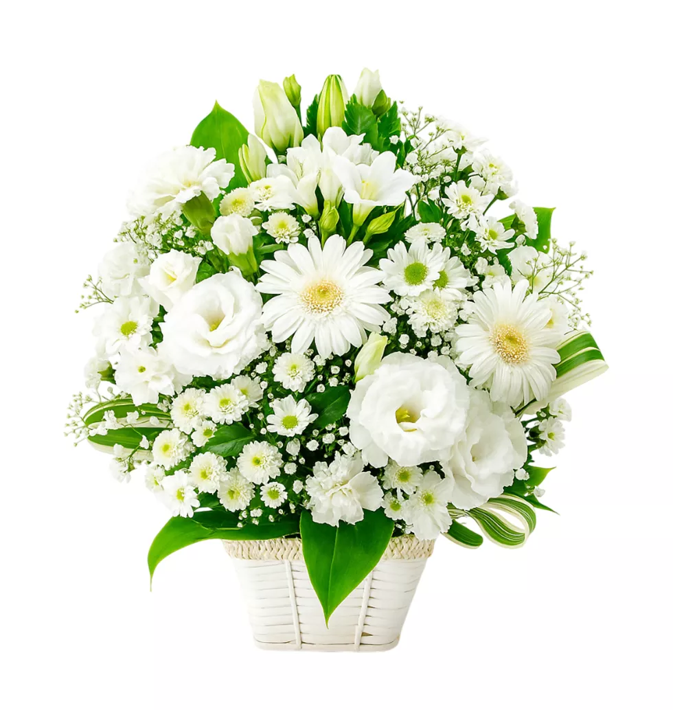 Heartfelt White Flower Arrangement