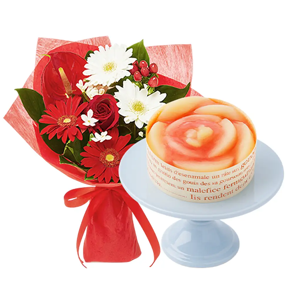 Delightful Flower Bouquet & Cake
