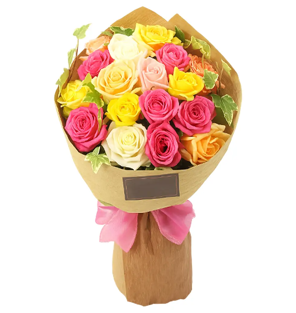 Colorful Clutch Roses Bouquet Bliss