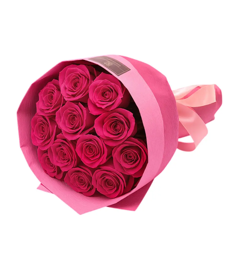 Radiant Pink Roses Bouquet Delight