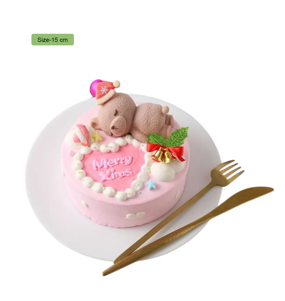 Sweet Santa Bear Christmas Cake