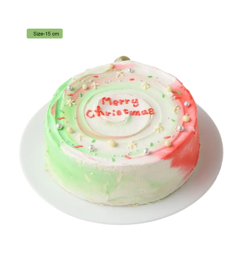 Korean Marble Fresh Cream Christmas Cake Delight