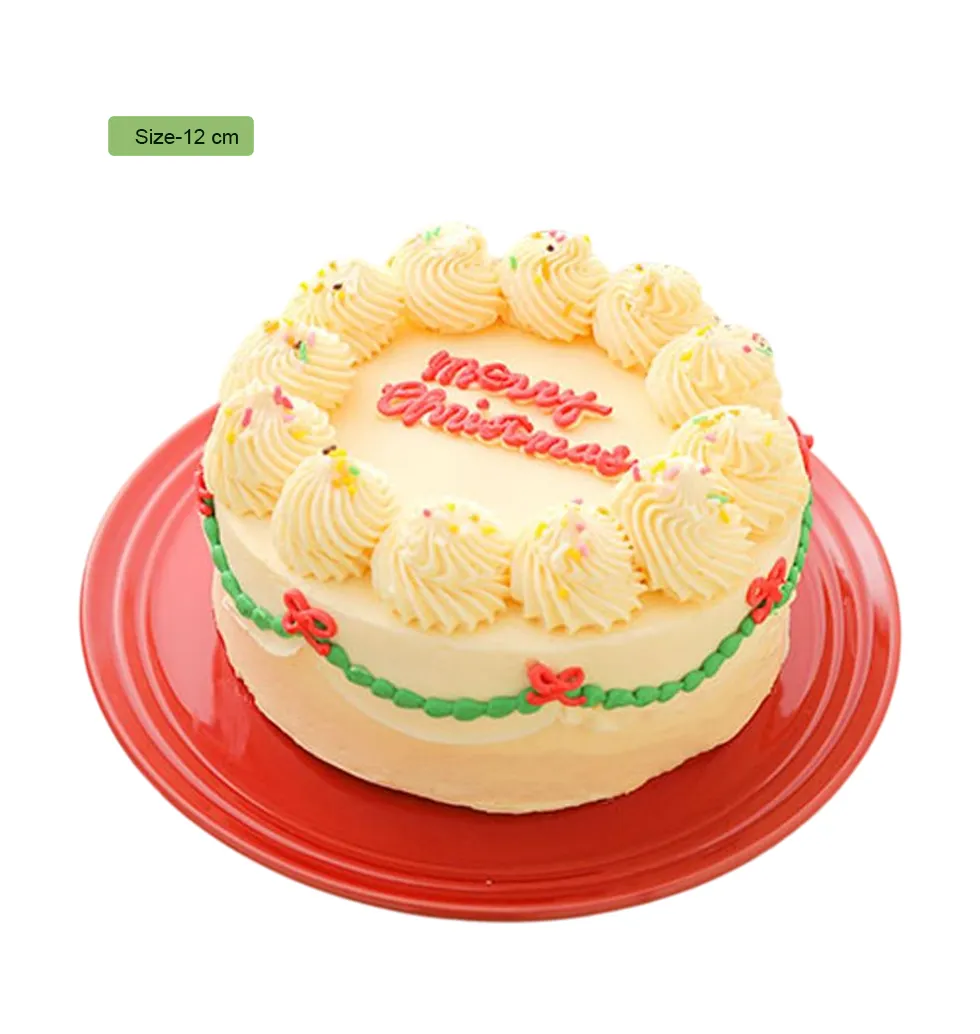 Charming Korean-Style Buttercream Christmas Cake